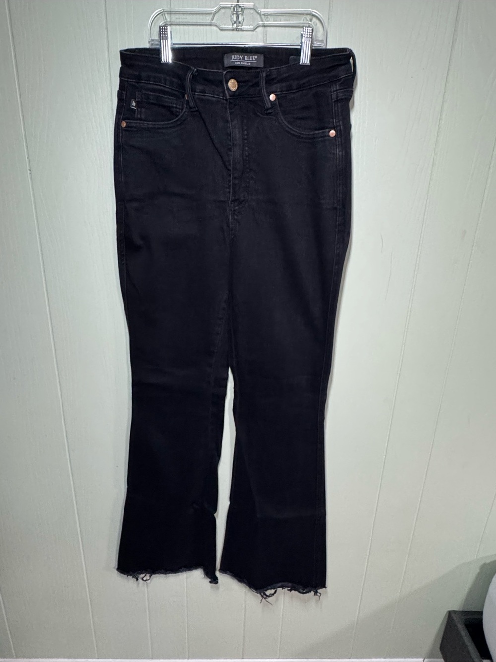 Judy Blue Black High-Rise Crop Flare Jeans